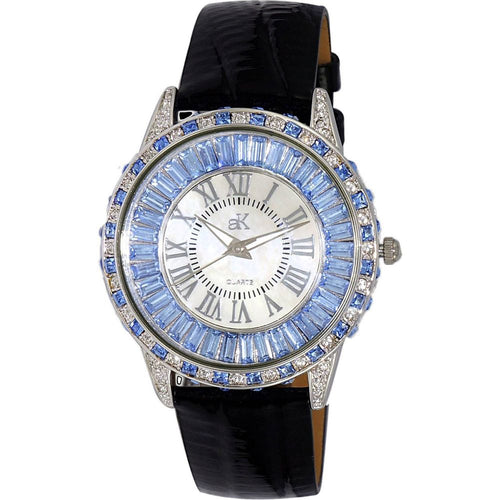 Load image into Gallery viewer, Adee Kaye Marquee Collection Women&#39;s Quartz Watch AK2525-LBU, Blue Crystal Accents
