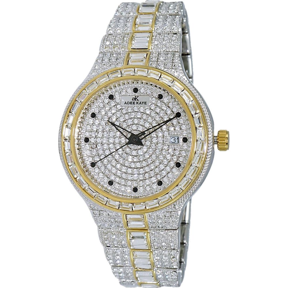 Adee Kaye Women's Two-Tone Crystal Accents Watch AK2525-M2G, Silver/Gold
