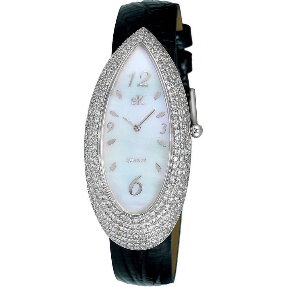 Adee Kaye Pear Collection Crystal Accents Women's Watch AK2527-L - White