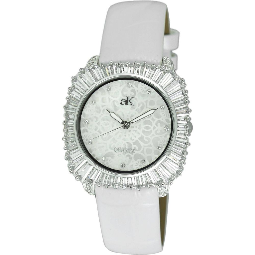 Adee Kaye Liberty - G2 Collection Crystal Accents Mother Of Pearl Dial Quartz AK2722-S Women's Watch in White