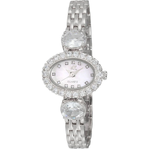 Load image into Gallery viewer, Adee Kaye Fancy Collection Women&#39;s Watch AK2730-S, Crystal Accents, Mother Of Pearl Dial, Silver
