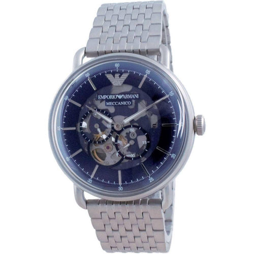 Load image into Gallery viewer, Emporio Armani Aviator Semi Skeleton Automatic AR60024 Men&#39;s Watch - Stainless Steel, Silver
