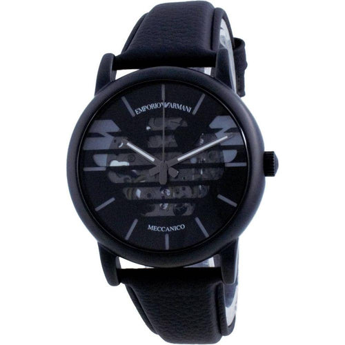 Load image into Gallery viewer, Emporio Armani AR60032 Luigi Skeleton Automatic Men&#39;s Watch in Black Leather
