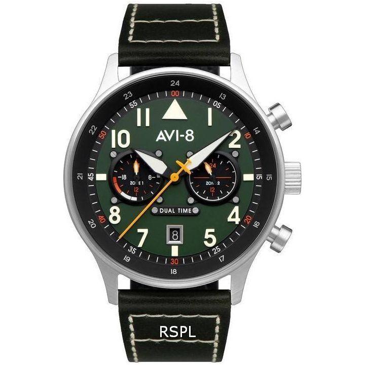 AVI-8 Hawker Hurricane Carey Dual Time Men's Watch - AV-4088-02, Merville Green Dial