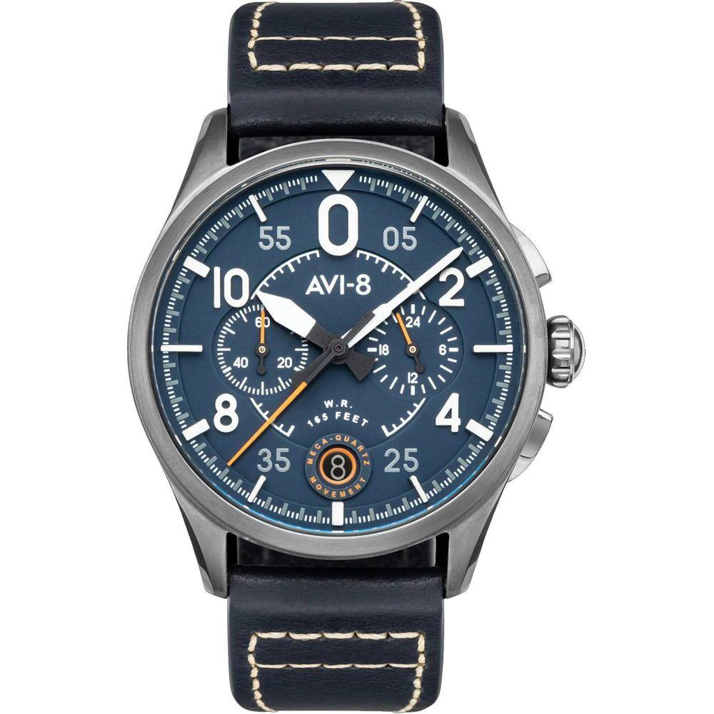 AVI-8 Men's Spitfire Lock Channel Blue Chronograph Quartz Watch AV-4089-04