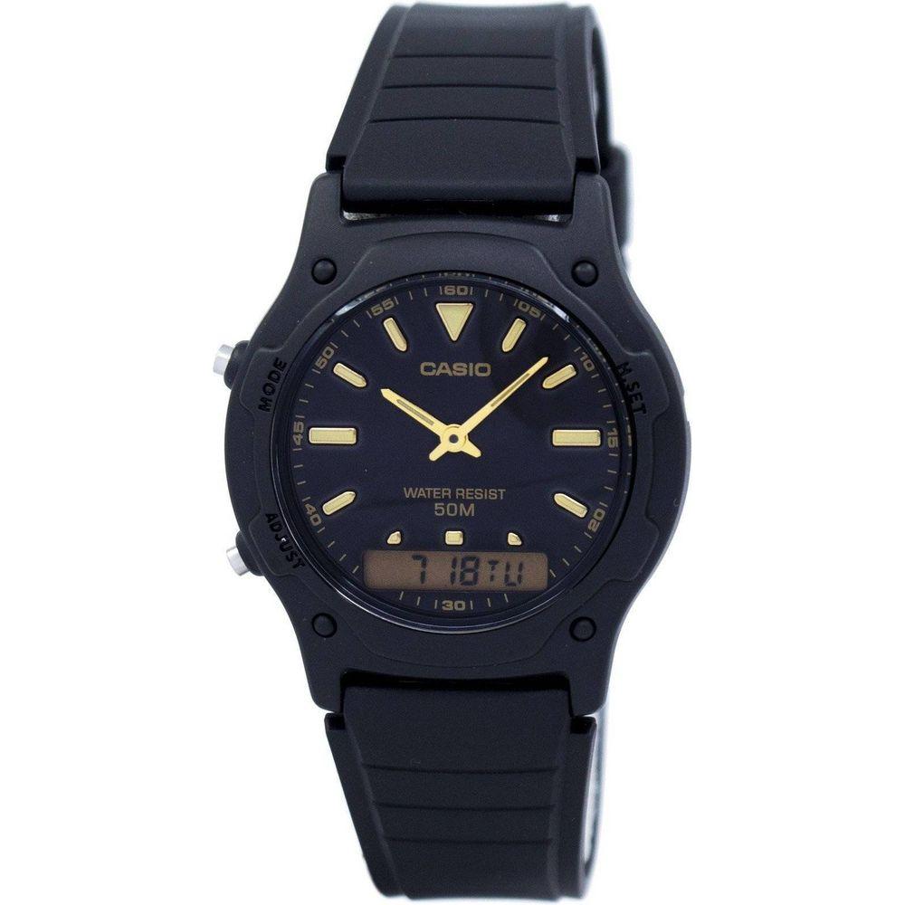 Casio Men's Dual Time Analog Digital Watch, Model XYZ123, Gold-tone with Luminous Markers