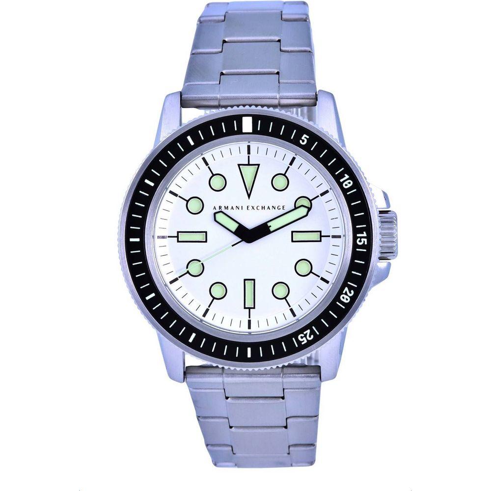 Armani Exchange Men's Stainless Steel White Dial Quartz Watch - AX1853