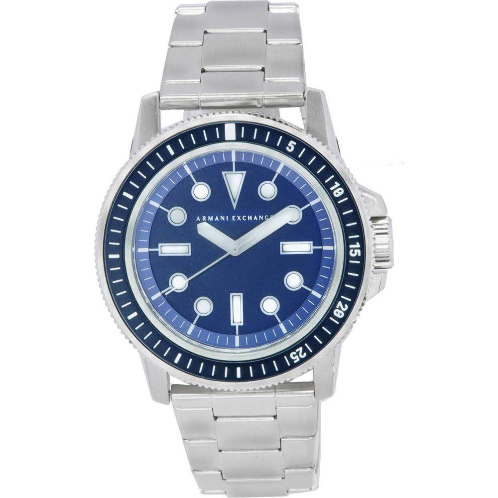 Stainless Steel Men's Quartz Watch - Blue Dial, Model XYZ-123, Luminous Hands