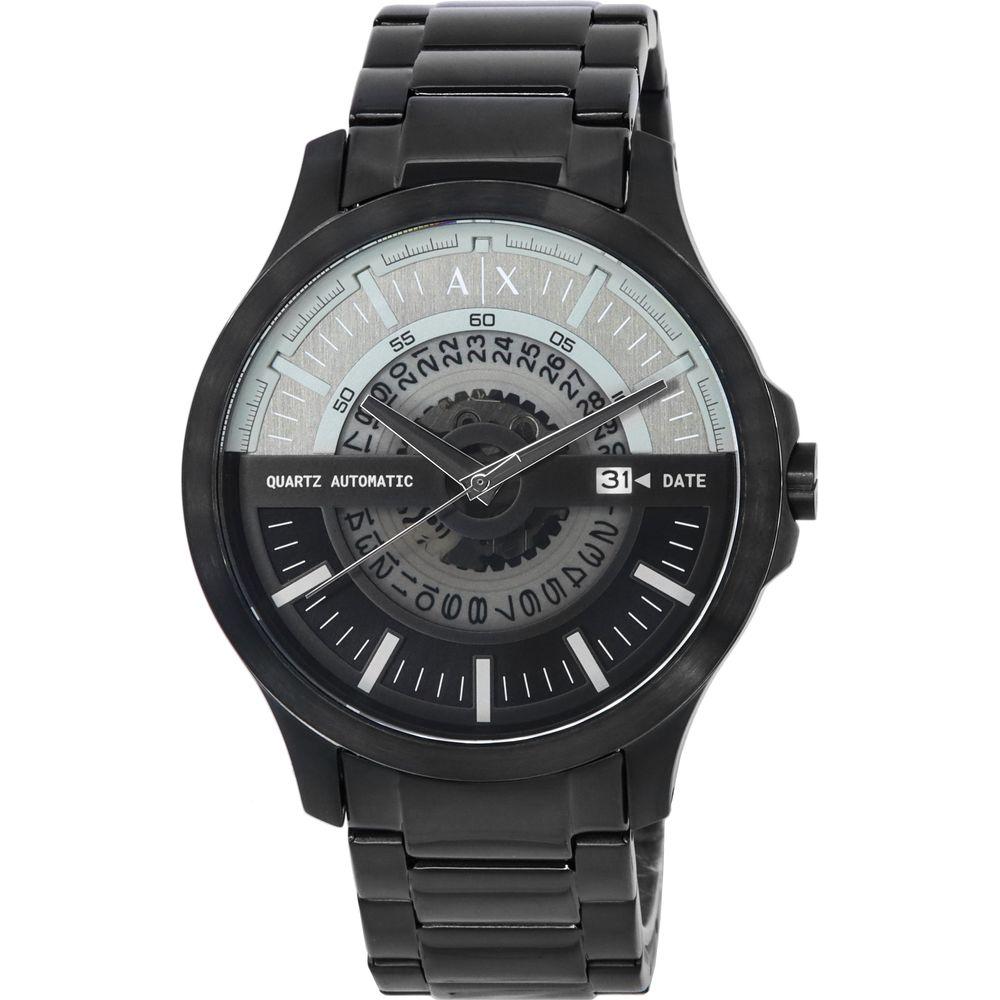 Men's Stainless Steel Quartz Watch - Model M1, Black Dial