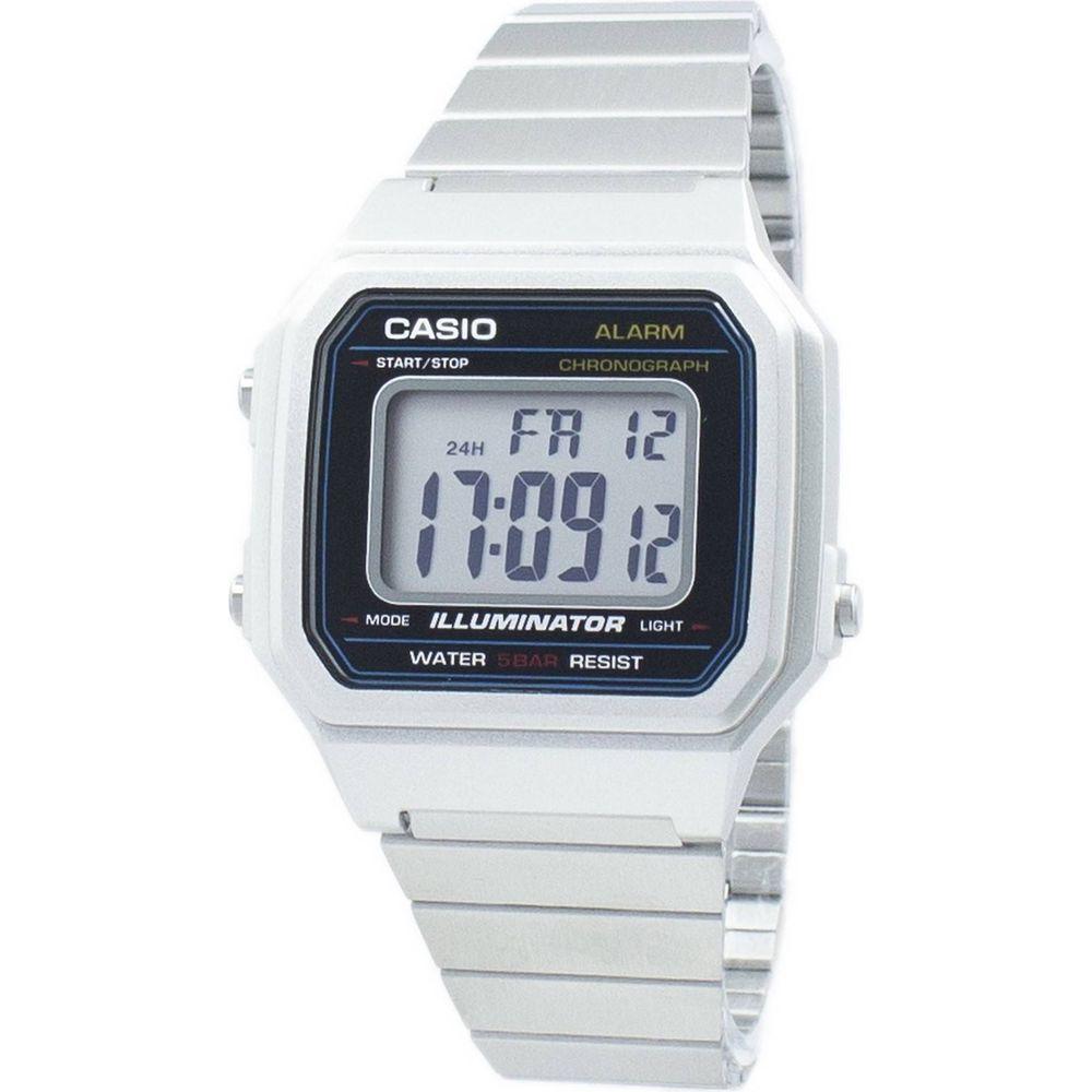 Casio Retro Chrono-Light Unisex Digital Watch - Stainless Steel Bracelet, Resin Case, Model Number: RCW-5000, Black