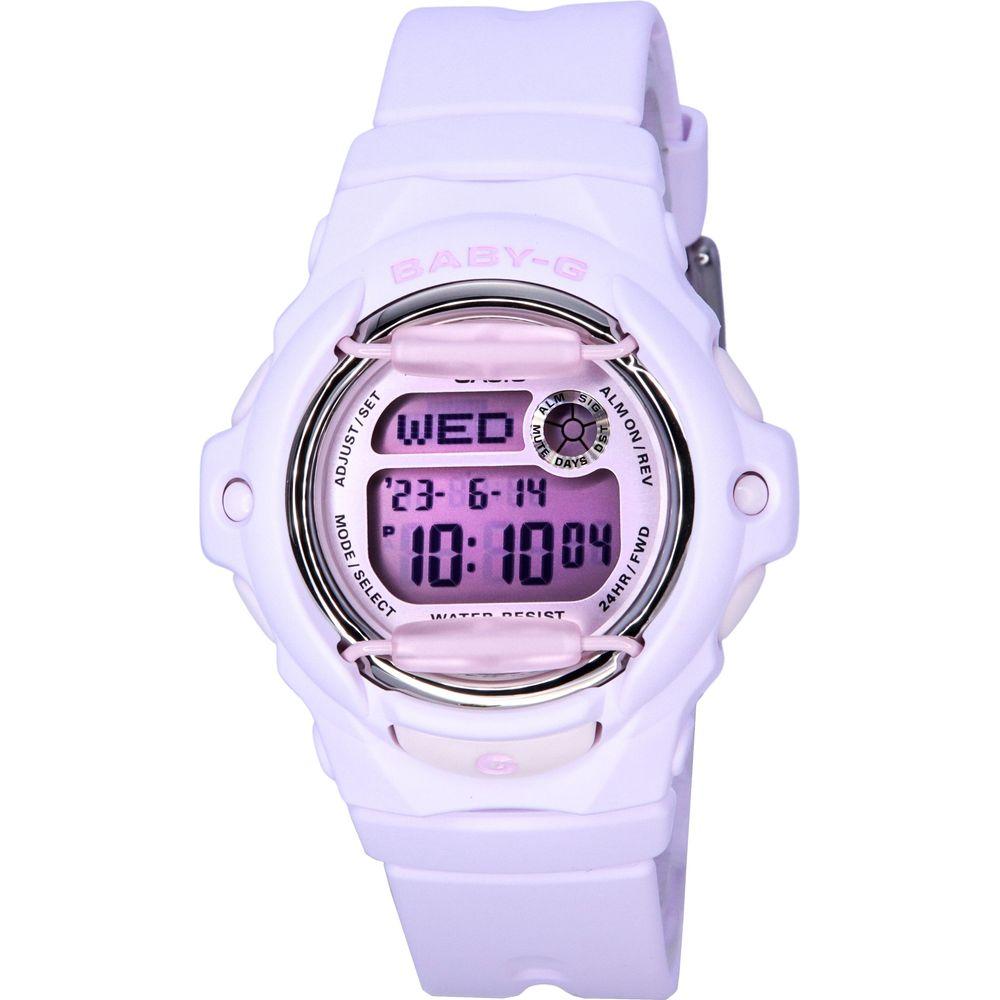 Introducing the Casio Baby-G BG-123 Pink Resin Strap Women's Digital Watch with Shock-Resistant Case - Stay Stylish and Time-Oriented on-the-go with this iconic timepiece built to accompany the modern woman through all her adventures.