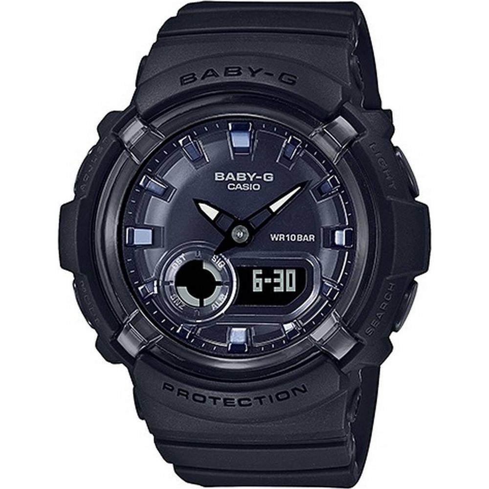 Women's Timekeeper: Casio Baby-G World Time Analog Digital Watch, Model BG-1234, Black Resin