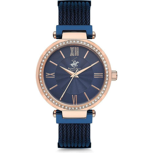 Load image into Gallery viewer, Beverly Hills Polo Club Women&#39;s Rose Gold Navy Blue Steel Watch BH2188-01
