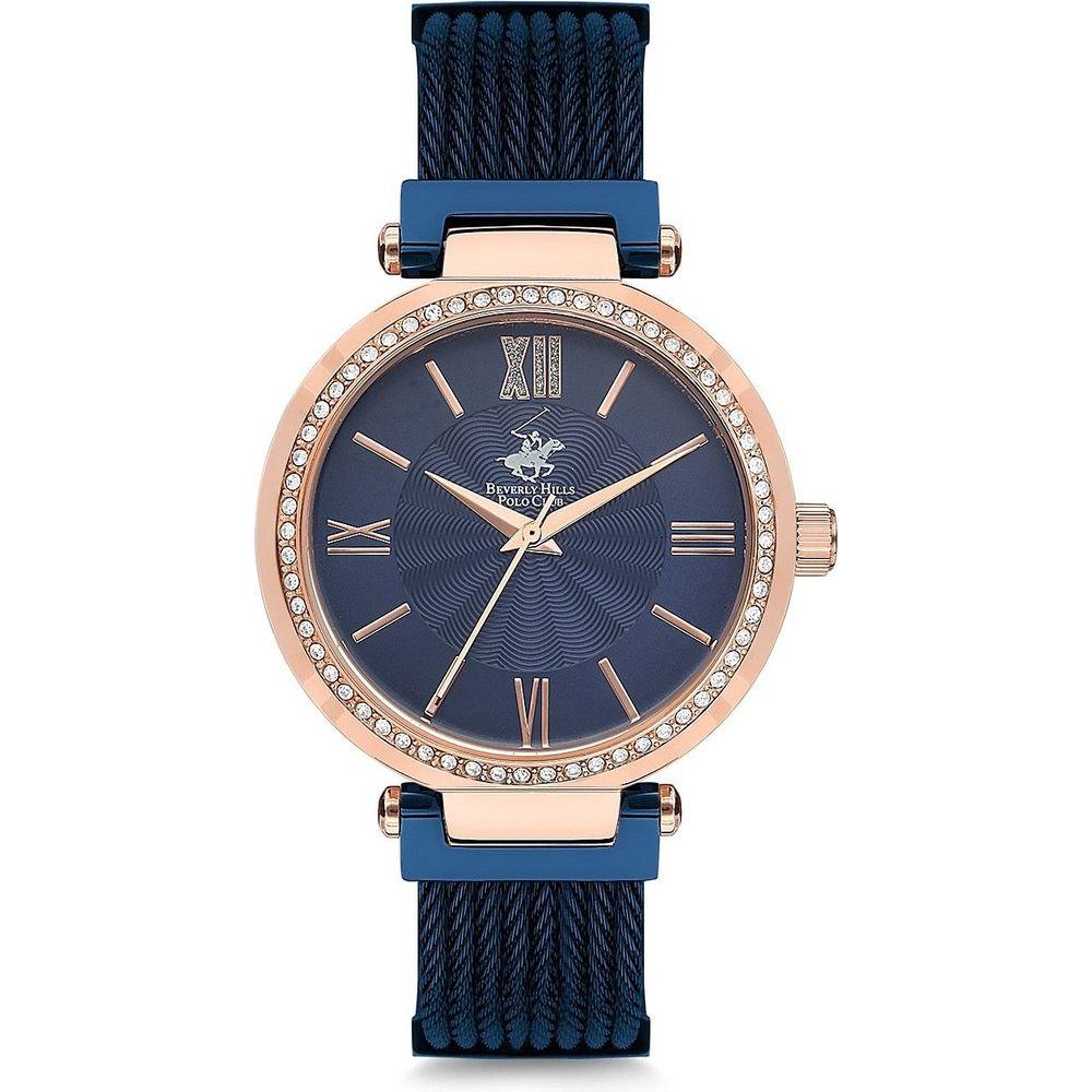 Beverly Hills Polo Club Women's Rose Gold Navy Blue Steel Watch BH2188-01