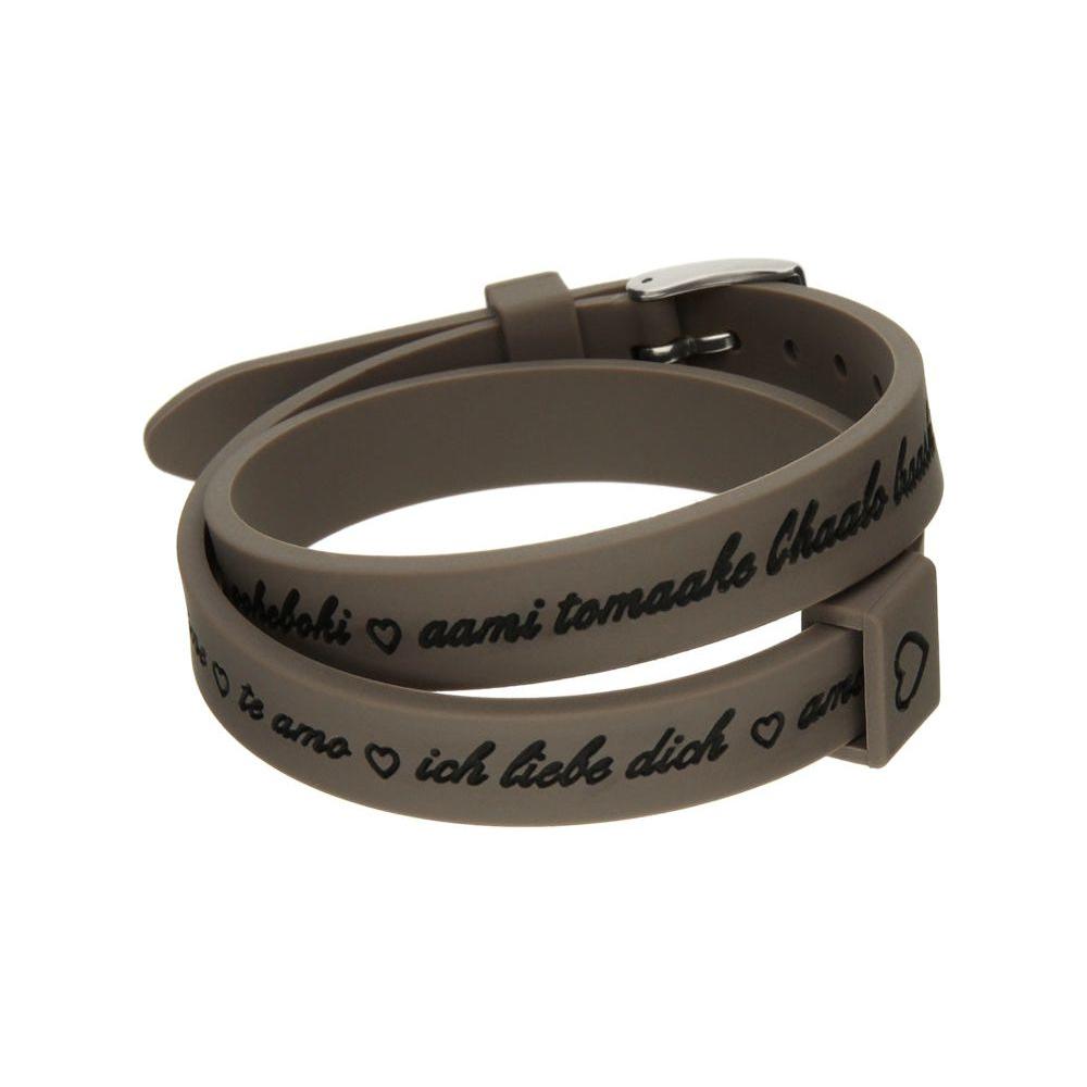 Il MEZZOMETRO Mod. I LOVE YOU SILVER - Bracciale in silicone/silicone bracelet-0