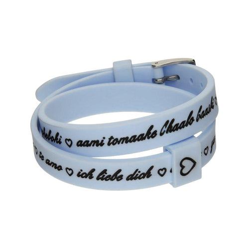 Load image into Gallery viewer, Il MEZZOMETRO Mod. I LOVE YOU SILVER - Bracciale in silicone/silicone bracelet-0
