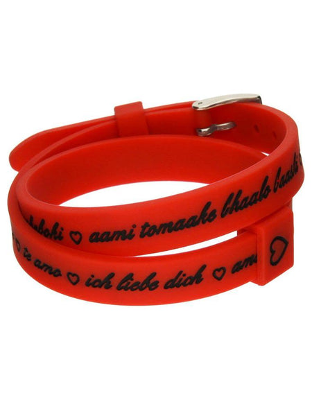 Il MEZZOMETRO Mod. I LOVE YOU SILVER - Bracciale in silicone/silicone bracelet-0