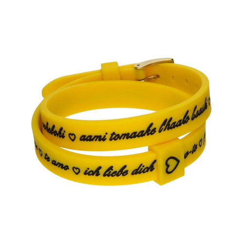 Load image into Gallery viewer, Il MEZZOMETRO Mod. I LOVE YOU GOLD - Bracciale in silicone/silicone bracelet-0
