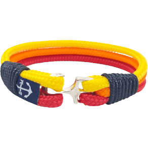 Load image into Gallery viewer, Red, Orange, and Yellow Nautical Bracelet and Keychain-0
