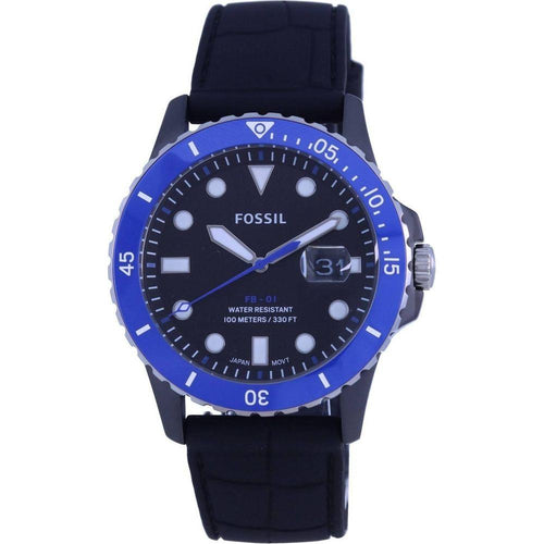 Load image into Gallery viewer, Fossil FB-01 CE5023 Men&#39;s Black Dial Silicone Strap Quartz Watch with Interchangeable Band
