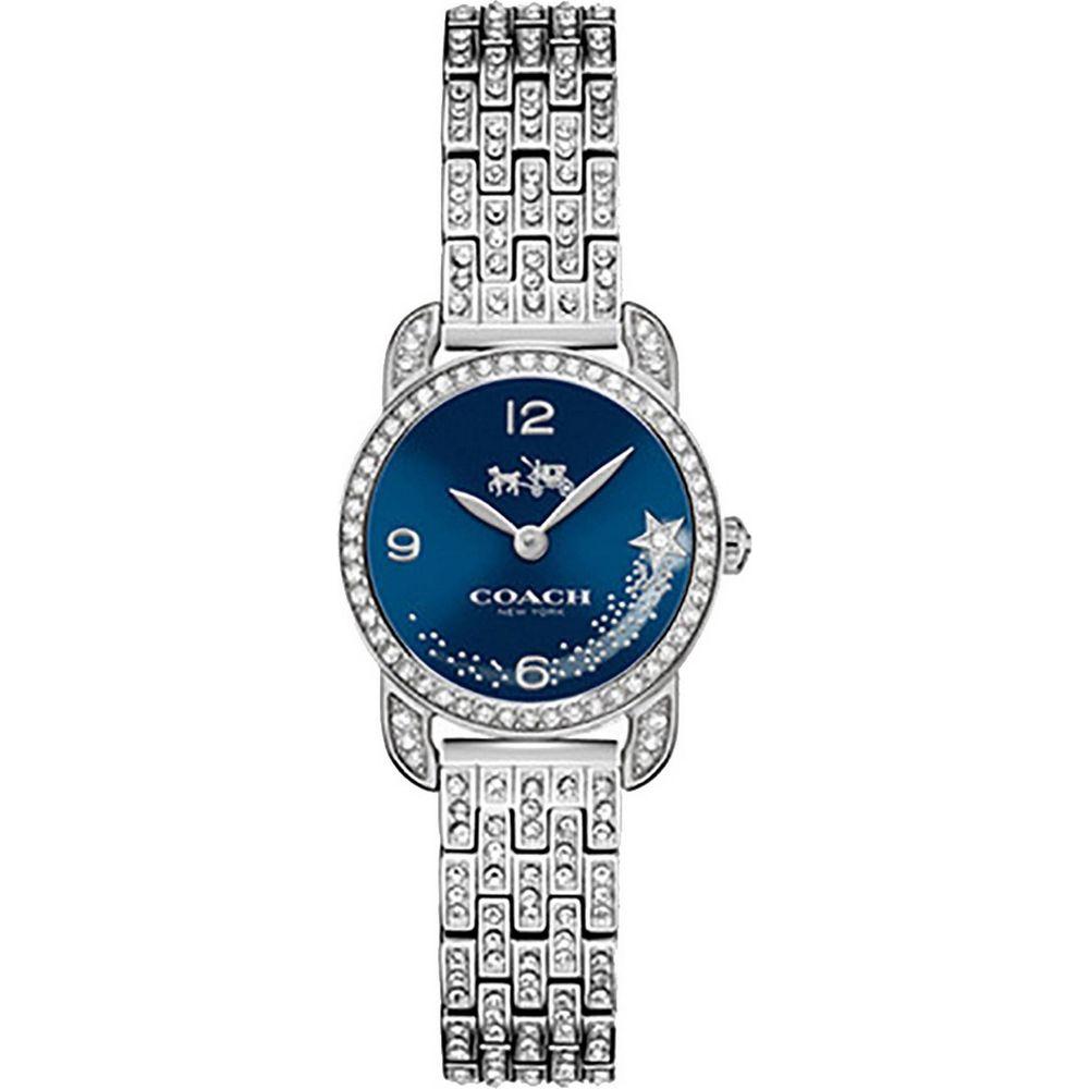Delancey Women's Blue Dial Crystal Accents Quartz Watch - Model DBCA-001, Stainless Steel