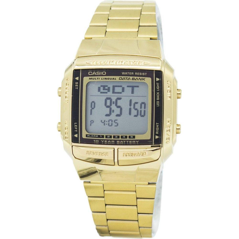Casio Timekeeper DB-360G-9A Men's Stainless Steel and Resin Watch, Gold