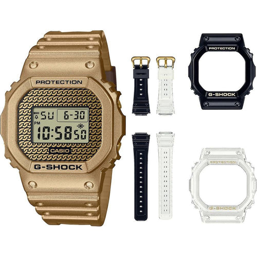 Load image into Gallery viewer, CASIO G-SHOCK Mod. THE ORIGIN - GOLD CHAIN Limited Edt. Special Pack + 2 Extra straps + 2 Extra Bezels-0
