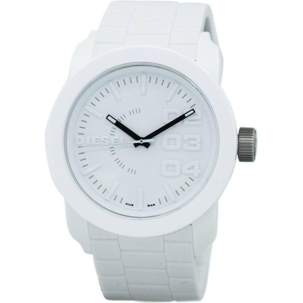 Elegant Gentlemen's XYZ-123 White Dial Rubber Strap Watch - Sophisticated and Timeless