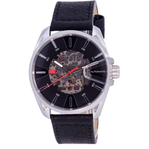 Load image into Gallery viewer, Sophisticated Black Leather Strap Replacement for Men&#39;s Automatic Skeleton Watch
