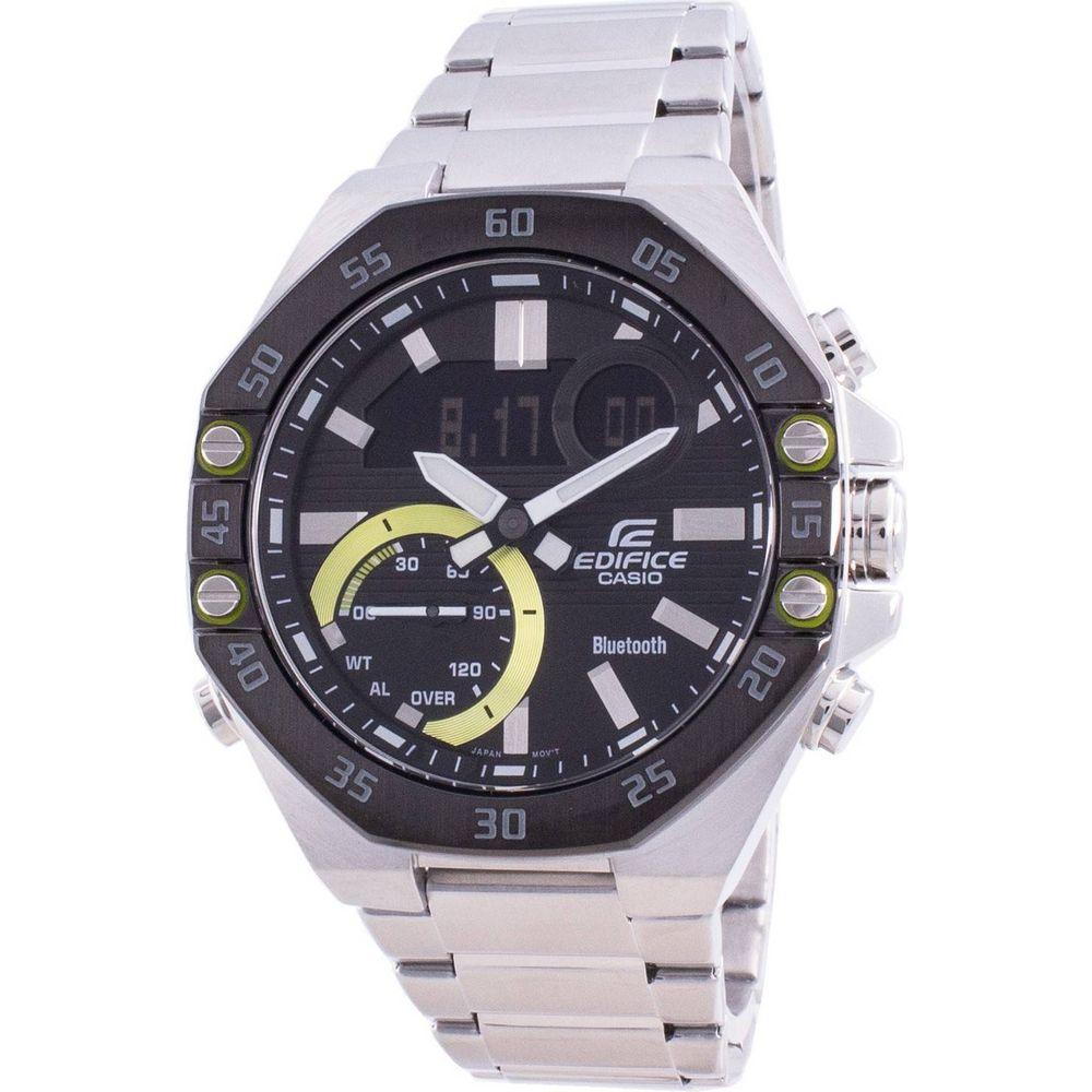 Casio Edifice Mobile Link World Time Men's Watch - Model EFM-M100D-1A2CF, Stainless Steel, Black