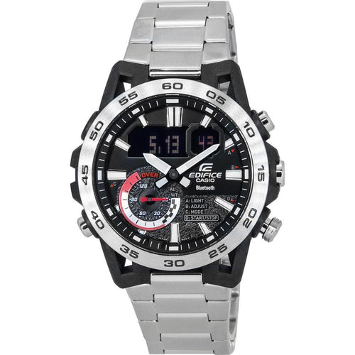 Load image into Gallery viewer, Casio Edifice Carbon Link Analog Digital Chronograph Men&#39;s Watch - Model EDF-550CL-1A, Black
