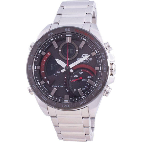 Load image into Gallery viewer, Casio Edifice Dual Display Men&#39;s Watch - EDF-500B Black Stainless Steel
