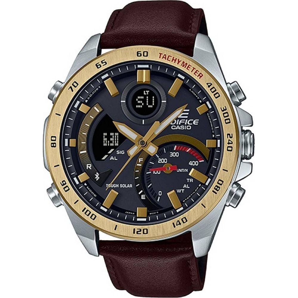 Casio Edifice Solar-Powered Smartphone Link Chronograph Watch for Men - Model EQS900CL-1A Black