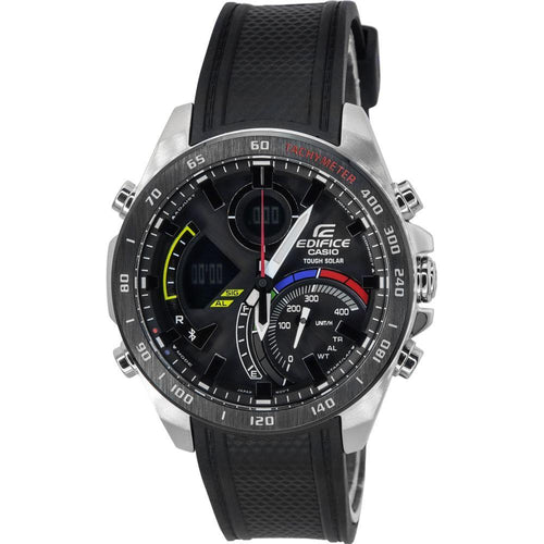 Load image into Gallery viewer, Casio Edifice Racing Multicolor Series Solar-Powered Analog Digital Watch with Mobile Link - Men&#39;s, Model EQB-1000RC, Black
