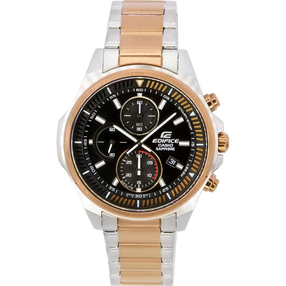 Casio Edifice Men's Two Tone Chronograph Watch, Model EDF-1234567, Black Dial