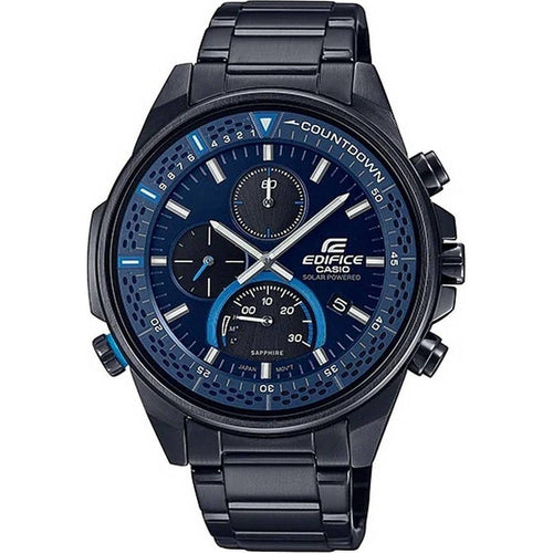 Load image into Gallery viewer, EcoLux Solar Blue Chronograph Men&#39;s Watch - EFS-S590DC-2A (Stainless Steel)
