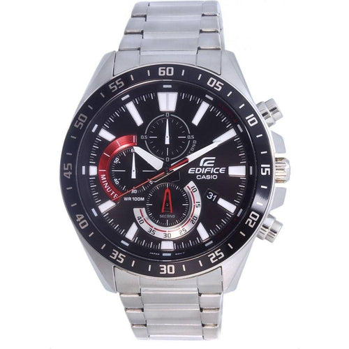 Load image into Gallery viewer, Casio Edifice Men&#39;s Chronograph Watch - Black Dial, Stainless Steel Bracelet (Model: EDI-5579-BK)
