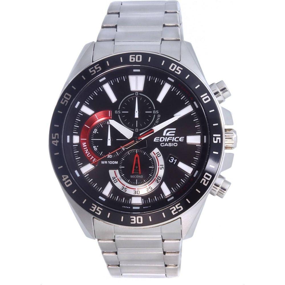 Casio Edifice Men's Chronograph Watch - Black Dial, Stainless Steel Bracelet (Model: EDI-5579-BK)
