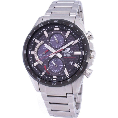Load image into Gallery viewer, Casio Men&#39;s Stainless Steel Carbon Fiber Dial Chronograph Watch - Model XYZ123, Black
