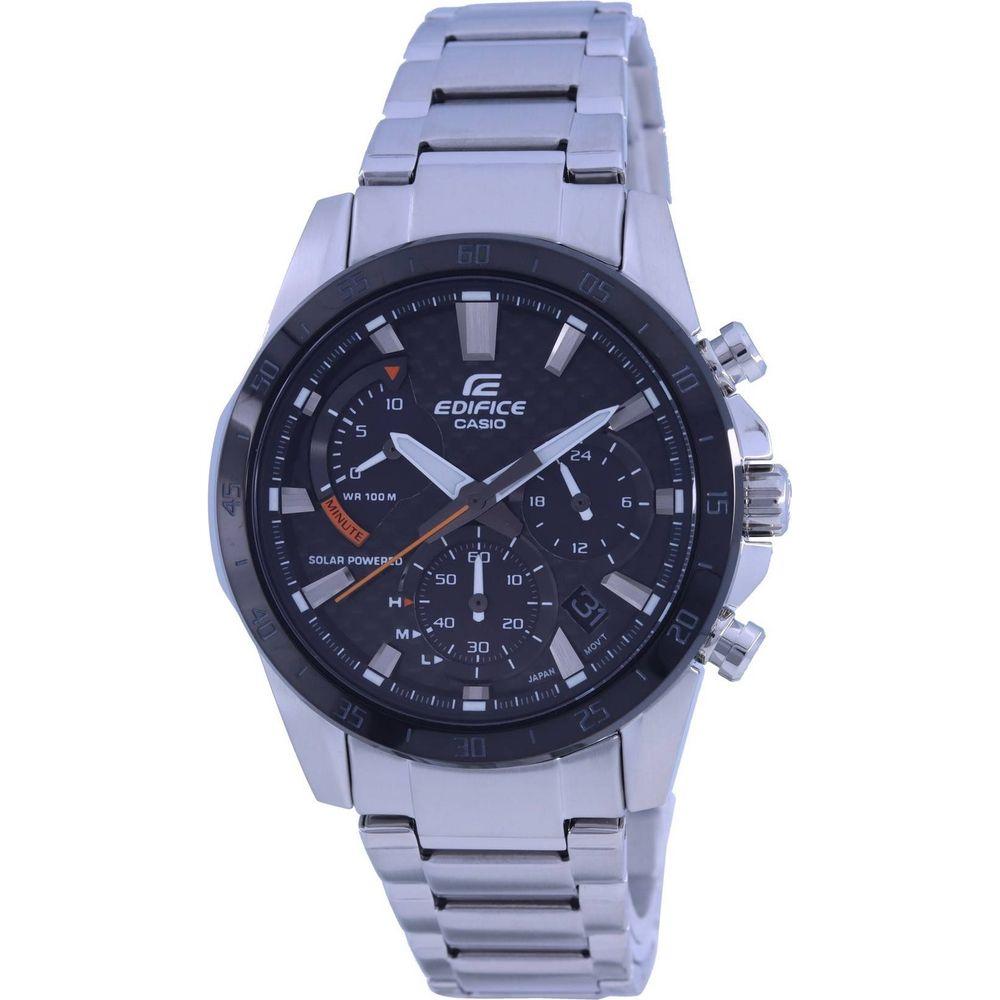 Formal Tone:
Introducing the Citizen Solar Black Dial Chronograph Men's Watch EQS-930DB in Stainless Steel