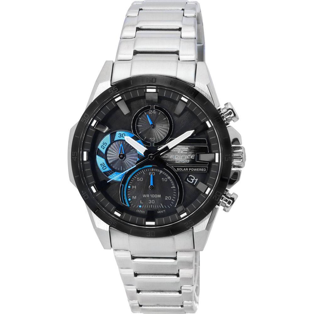 Casio Men's Solar-Powered Chronograph Watch - Model XYZ123, Stainless Steel, Black