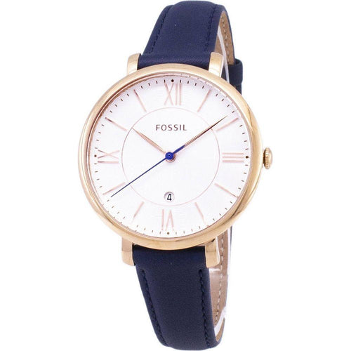 Load image into Gallery viewer, Navy Blue Leather Strap Replacement for Women&#39;s Watch with Silver Dial
