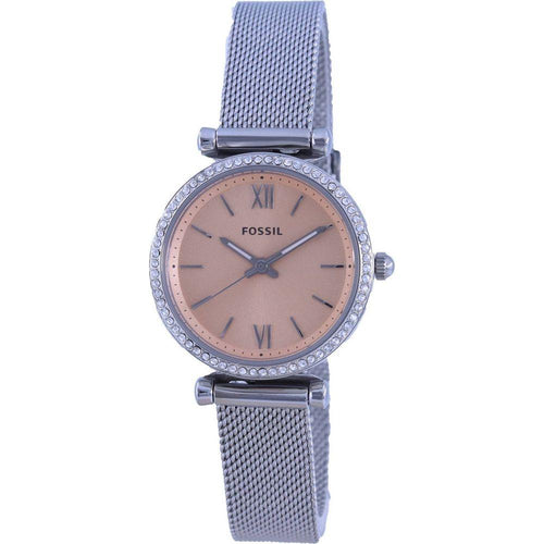 Load image into Gallery viewer, Fossil Carlie Mini ES5088 Women&#39;s Pink Dial Quartz Watch with Crystals Accents
