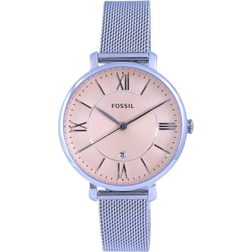 Load image into Gallery viewer, Fossil Jacqueline ES5089 Women&#39;s Stainless Steel Mesh Pink Dial Quartz Watch
