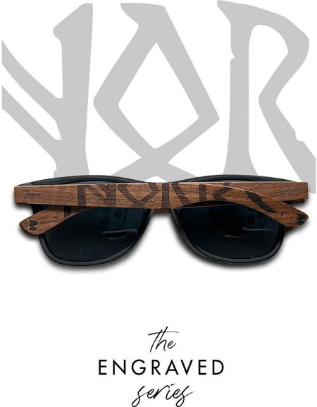 Eyewood | Engraved wooden sunglasses - Viking Runes - Norway