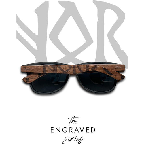Load image into Gallery viewer, Eyewood | Engraved wooden sunglasses - Viking Runes - Norway
