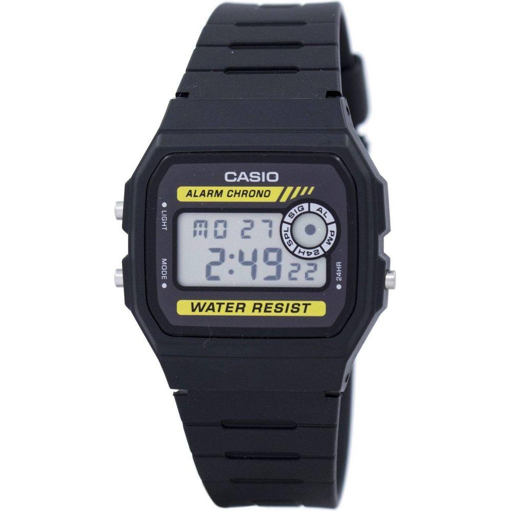 Casio Men's Resin Chrono Alarm Digital Watch - Model XYZ123, Sleek Black