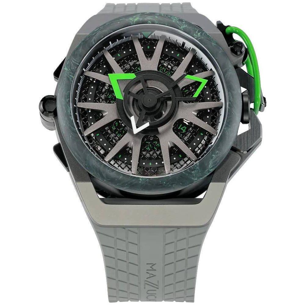 Mazzucato Rim Monza Reversible Chronograph Twin Dial Automatic F1-GY361 Men's Watch - Carbon Fiber Case, Grey Dial
