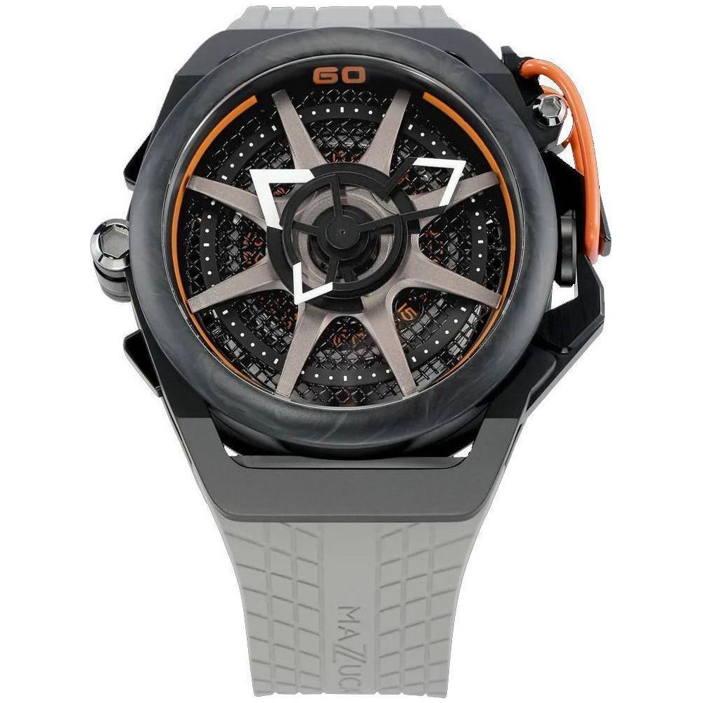 Mazzucato Rim Monza Reversible Chronograph Twin Dial Automatic F1-GYBLK Men's Watch - Carbon Fiber Case, Black Dial