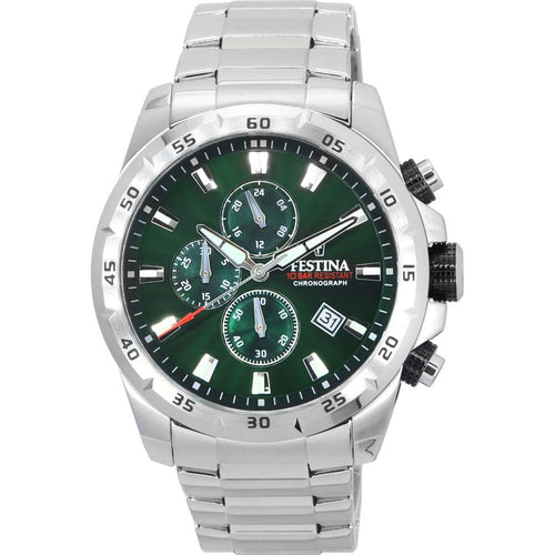 Load image into Gallery viewer, Festina Sports Chronograph Stainless Steel Green Dial Quartz Men&#39;s Watch F20463-3
